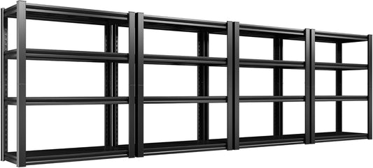 Raybee 40" W Garage Shelving Heavy Duty Storage Shelves 56.9" H Metal Shelving Heavy Duty Load 1600LBS Adjustable Metal Shelves for Storage for Pantry Kitchen 40" W x 19.1" D x 56.9" H 4 Pack