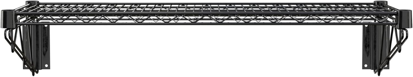 14" x 36" Black Epoxy Wire Wall Mount Shelf