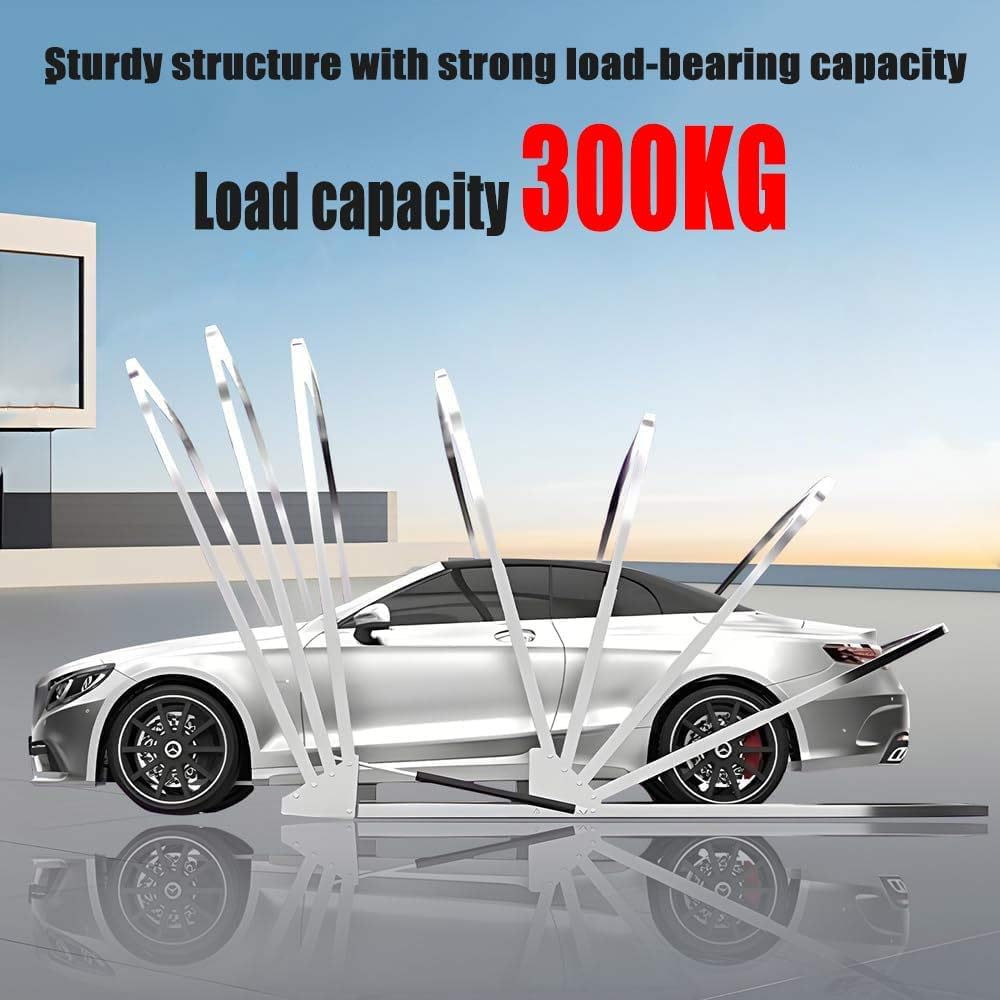 Heavy Duty Stainless Steel Carport, Retractable Car Awning, Semi-Automatic Mobile Folding Garage for Outdoor,Lockable,Durable Shelter,Grey (L5.9 * W2.7 * H2.45m)