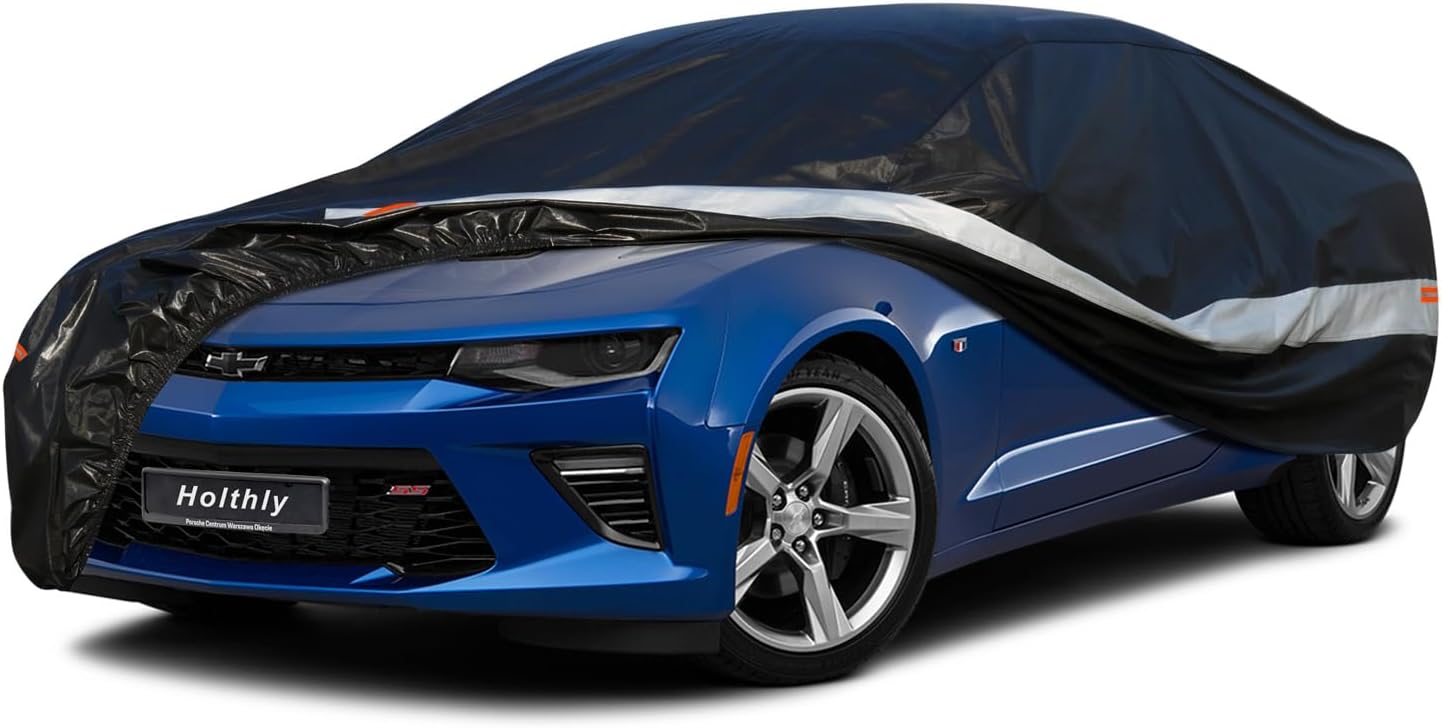 10 Layers Car Cover Custom Fit for Chevy Camaro(2009-2024),Waterproof All Weather for Automobiles, Outdoor Full Cover Sun UV Rain Protection with Cotton.Black