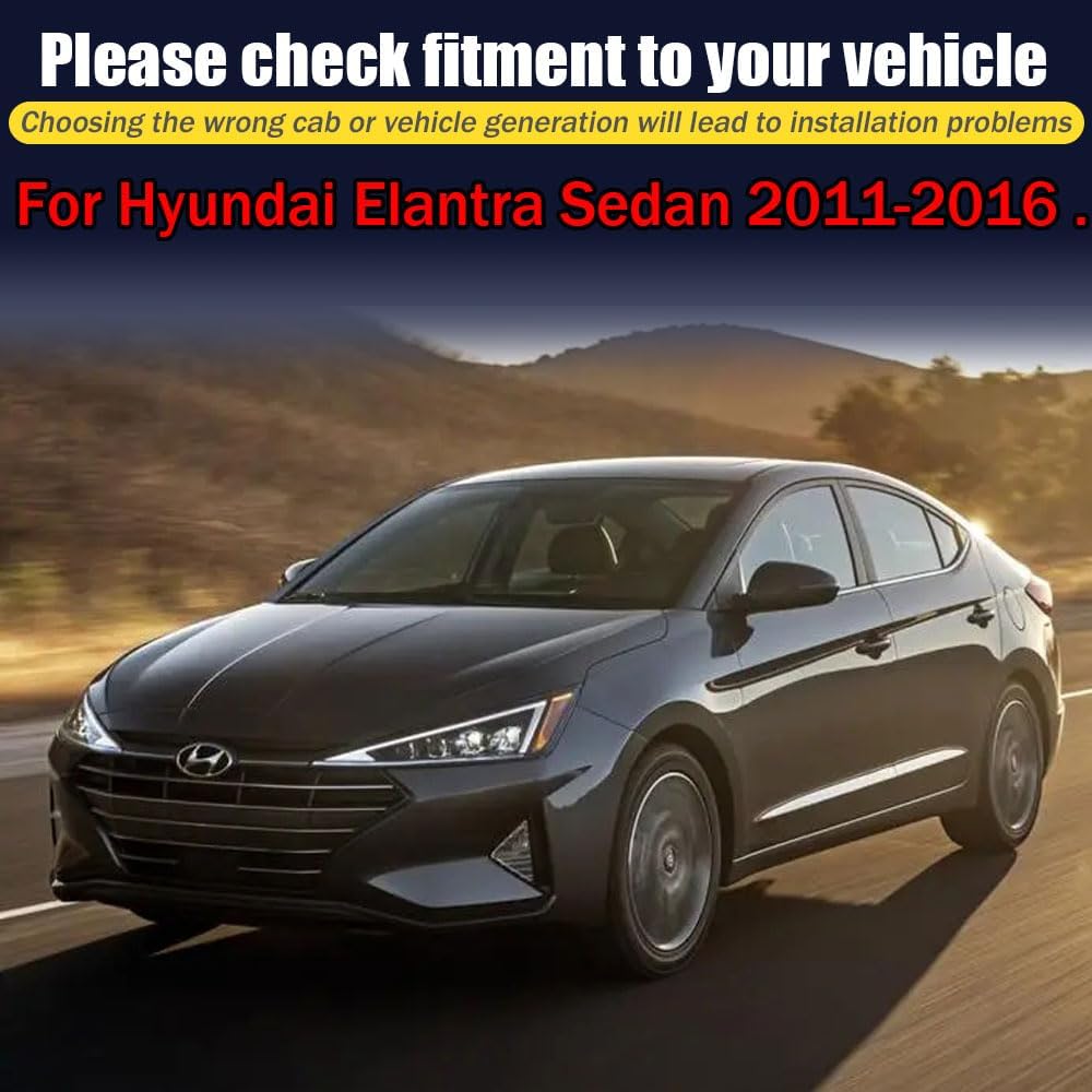 Rain Guards for Hyundai Elantra Sedan 2011-2016, Tape-on Side Window Deflectors for Hyundai Elantra Sedan, Window Visors for Hyundai Cars,for Hyundai Accessories 4 Rain Guards ＆ 2 Car Coasters, Black