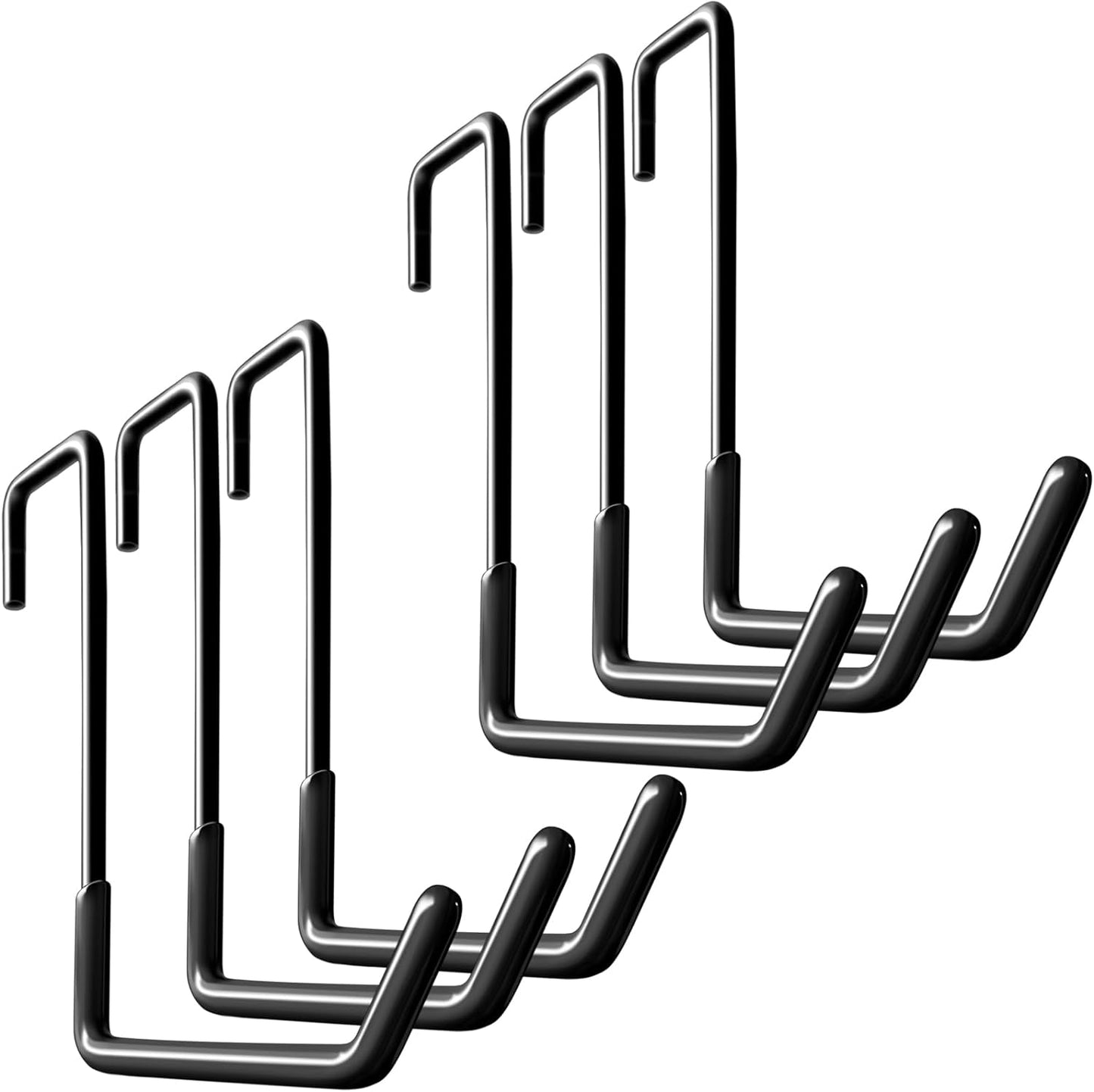 Rafter Hanger Hook Garage Bike Hooks Ladder Hanger Large S Hooks for Hanging,with Non Slip Coating,for Organizing Bulk Items,Ladders,Bikes,Ropes and More Equipment (6, Black)
