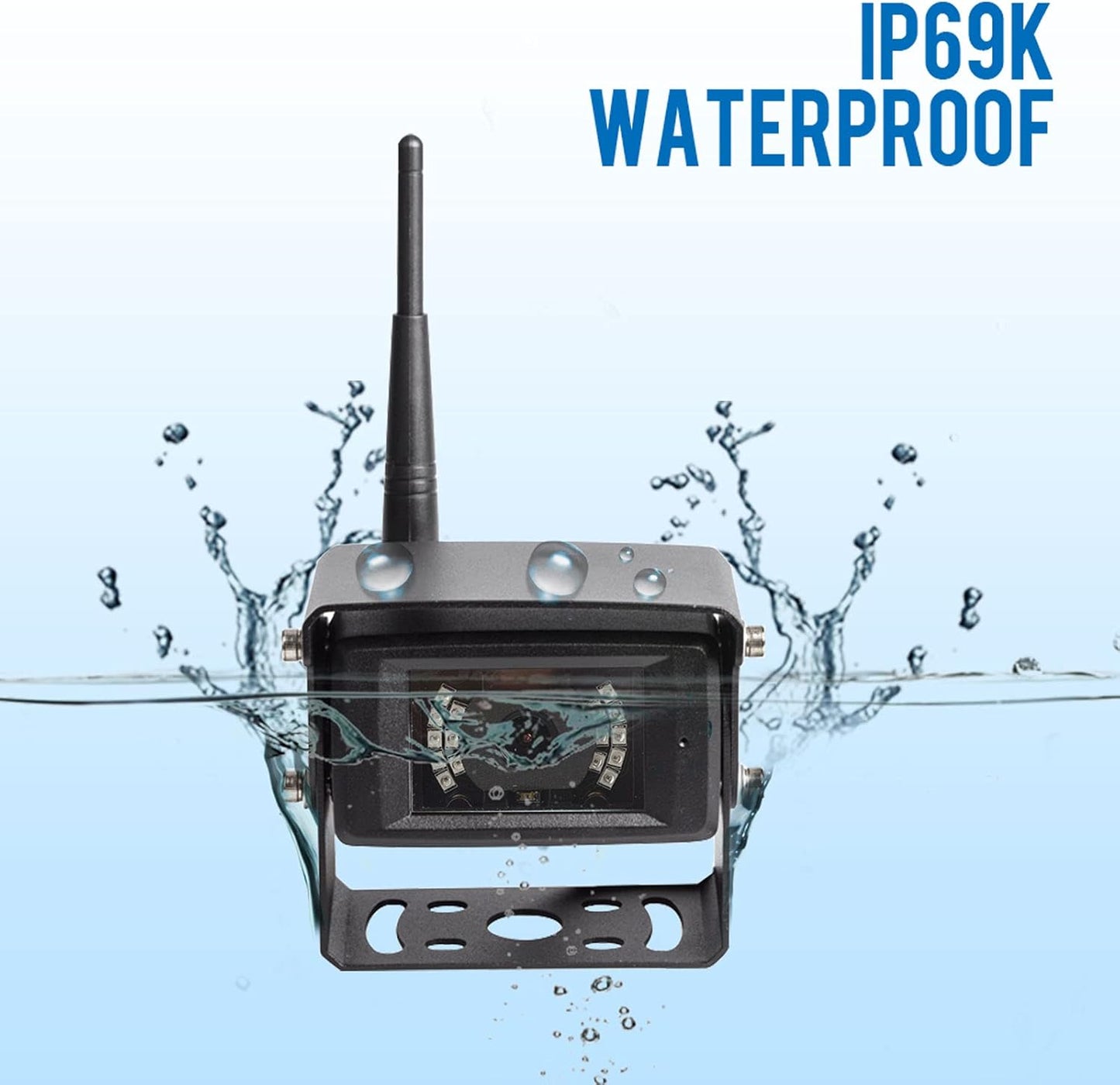 Haloview MC7108 Wireless RV Backup Camera System 7'' Monitor Built in DVR Rear View Camera with Infrared Night Vision and Wide Viewing Angle for Truck/Trailer/RV/Pickups/Camping Car/Van/Farm