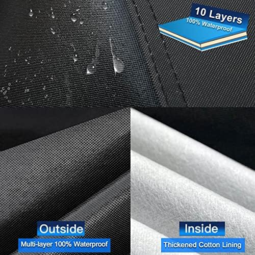 10 Layers SUV Car Cover Custom Fit for Chevy Tahoe (2007-2024) Waterproof All Weather for Automobiles, Outdoor Full Cover Sun UV Rain Protection with Cotton.Black
