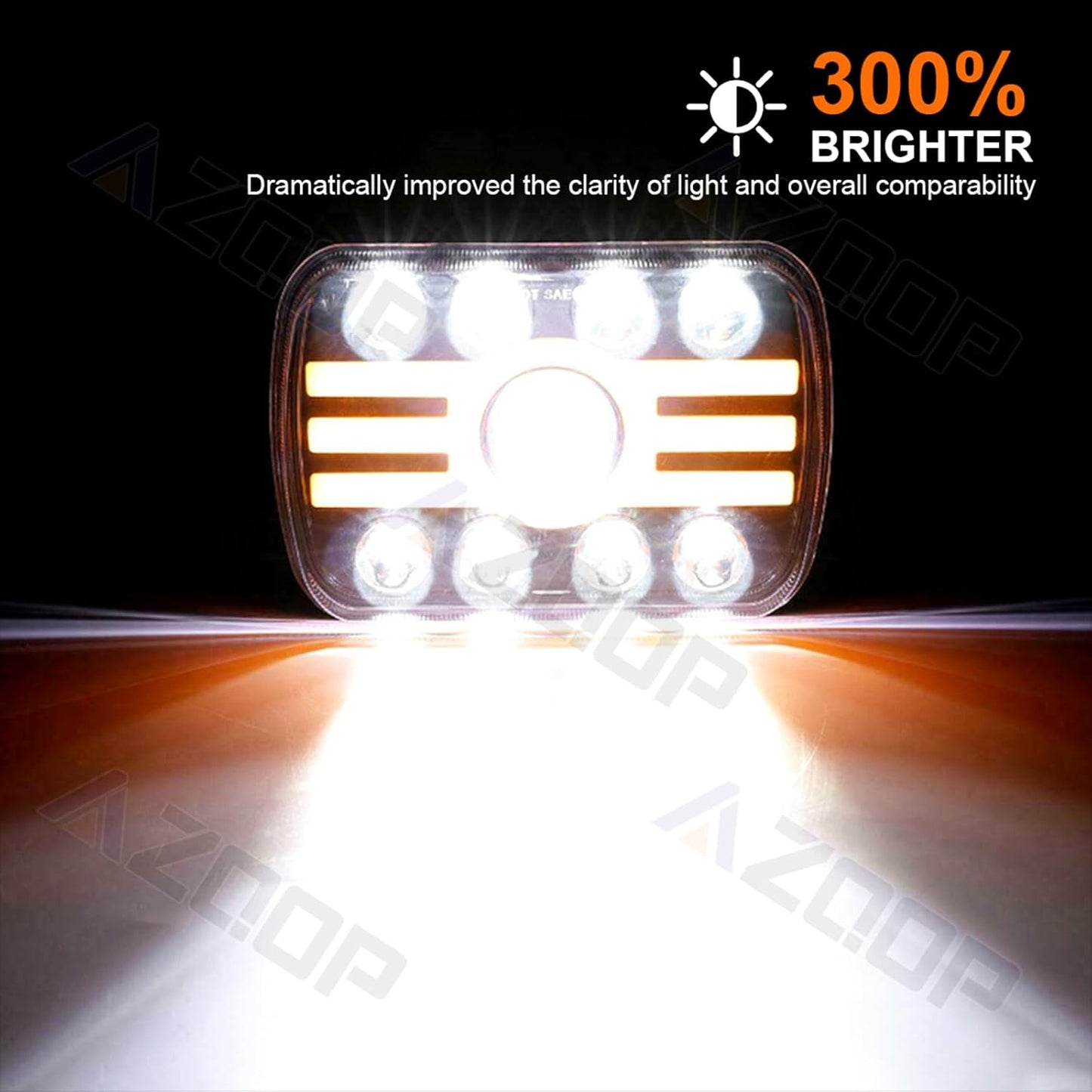 5x7 7x6 Inch LED Headlights, H6054 80W Headlights, Turn Signals, DOT Approved, High/Low Beam, DRL, Compatible with Jeep Wrangler YJ, Cherokee XJ, Chevy Express, Ford F150, Cars, Trucks, Pickups