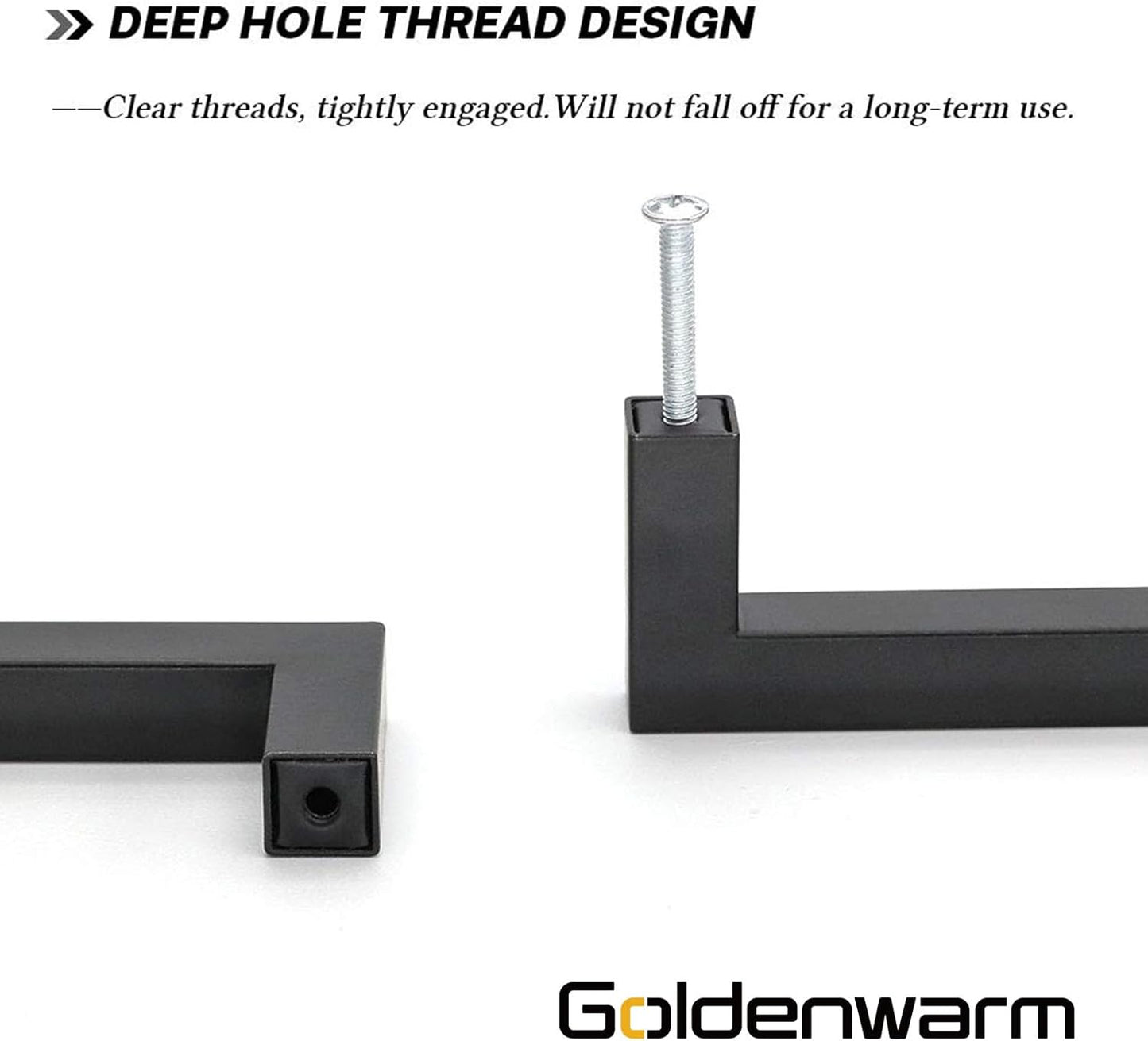 goldenwarm 10 Pack Black Cabinet Knobs T Bar - Kitchen Cabinet Handles Stainless Steel Cabinet Hardware Black Pulls for Bathroom Cabinets and Cupboard, 2in(50mm) Overall Length