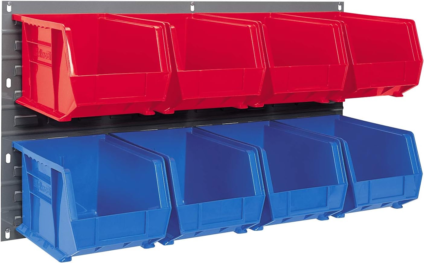 Akro-Mils 30136 Heavy Duty Wall Mount Garage Storage Steel Louvered Panel | Wall Storage Bin Hanging Organizer System for AkroBins, 36-Inch W x 19-Inch H, 4 Pack, Grey