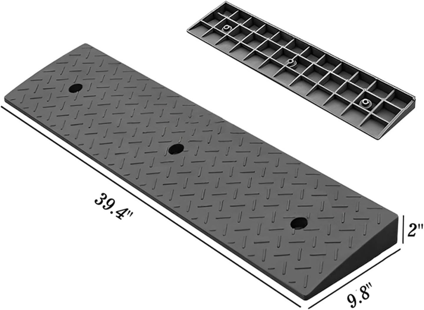 Heavy Duty Rubber Curb Ramps, 2'' Rise, 2 Pack, 6600 LBS/3T Capacity, for Driveway, Loading Dock, Bike, Vehicle, Warehouse, Sidewalk, Wheelchair