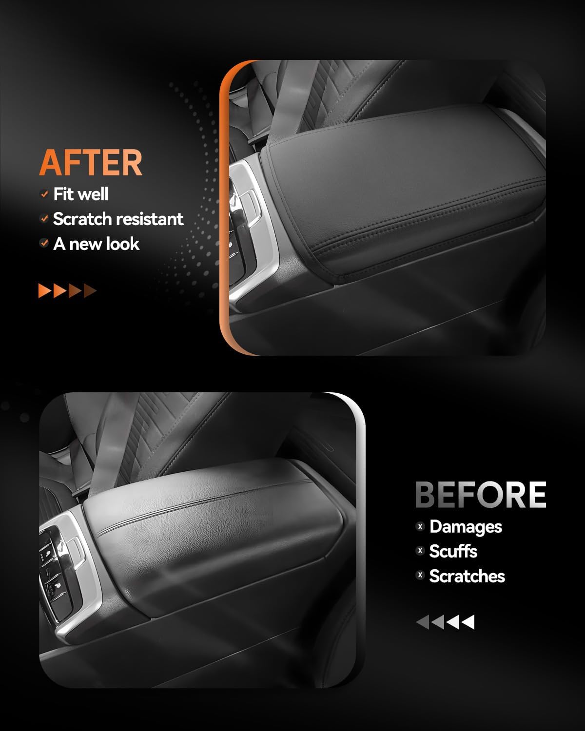 CDEFG for 2022-2025 Hyundai Santa Cruz Center Console Cover Armrest Box Cover for Santa Cruz Pickup (SE, SEL, SEL Activity, XRT, Limited) 2022 2023 2024 2025 Accessories Console Arm Rest Protector