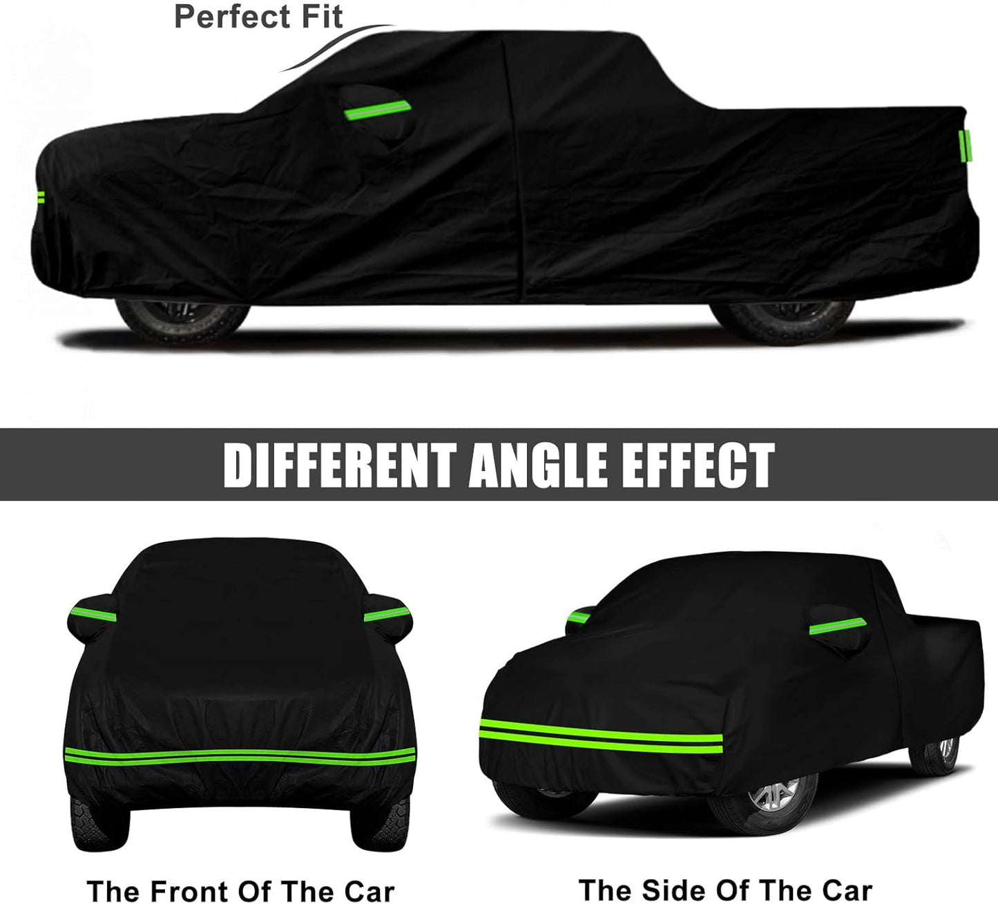 Waterproof Car Cover Compatible with Chevrolet Colorado Crew Cab Long Bed 6.1ft WT/LT/Z71/ZR2 2015-2025, 420D Oxford Cloth Car Cover with Zipper Door for Snow Rain Dust Hail Protection