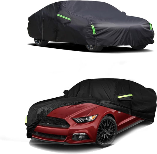Waterproof Car Covers Replace for 1994-2023 ford mustang car cover, 6 Layers All Weather Custom-fit Car Cover with Zipper Door & Windproof Bands, Waterproof All Weather Sun Rain UV Dust Protection