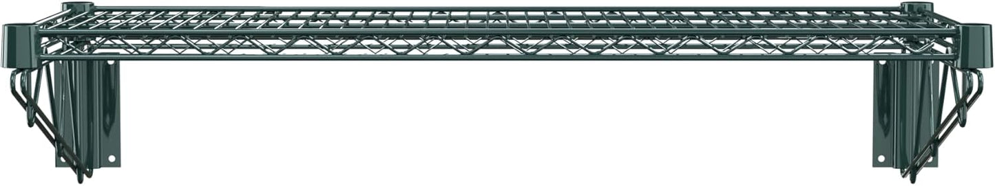 14" x 36" Green Epoxy Wire Wall Mount Shelf