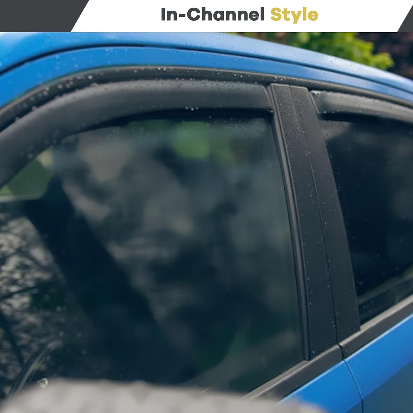 4pcs in Channel Rain Guards for 2021 2022 2023 2024 2025 Toyota Highlander, Extra Durable Side Window Wind Deflectors, Smoke Tinted Vent Window Visors Shade Shield for Cars