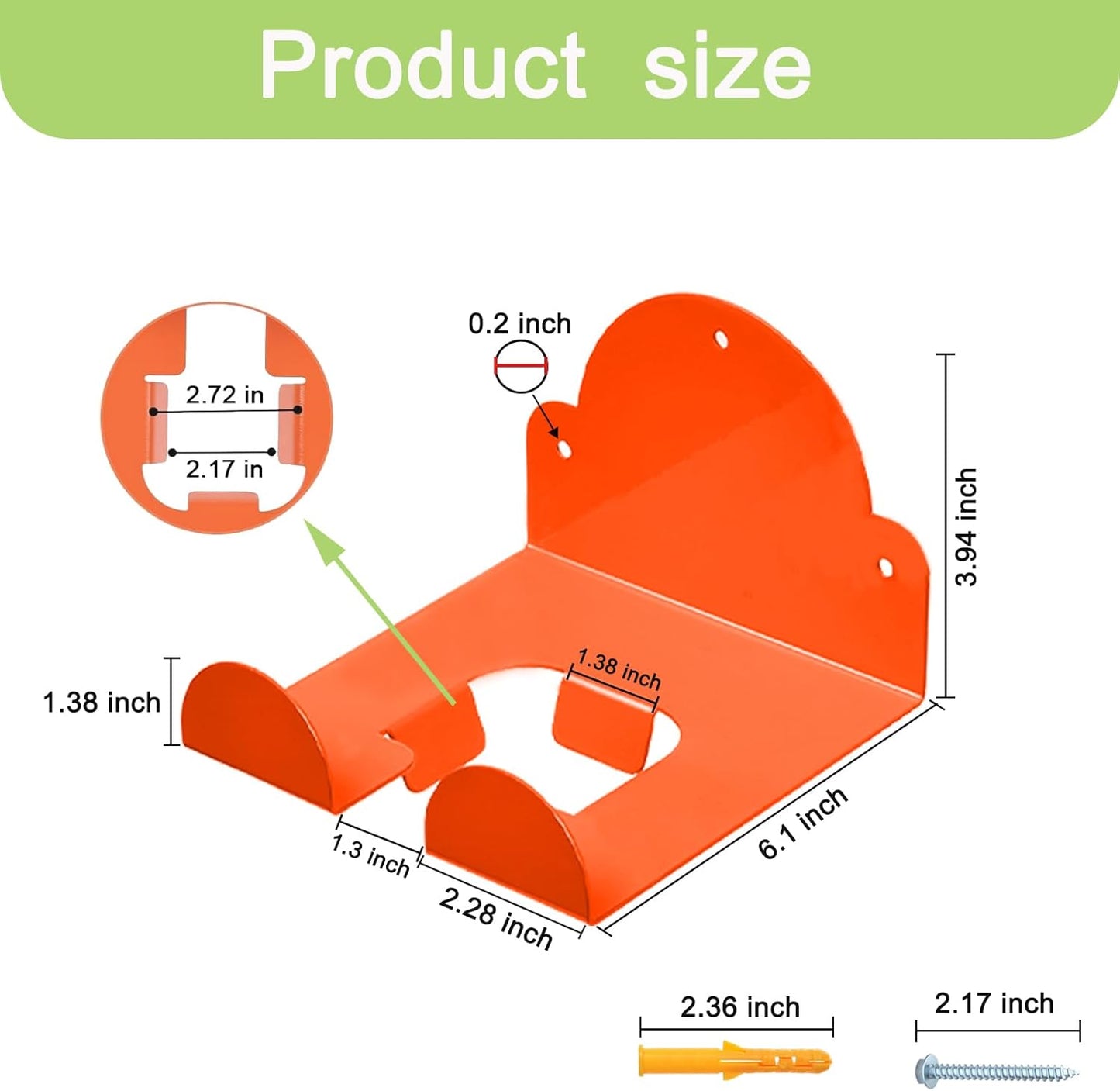 Garage Hooks Storage Organizer Electric Tool,Wall Mounted Installation Suitable for Gardens and Sheds,Used As A Wall Bracket for Lawn Mowers,Leaf Blowers,and Lawn Mowers(Orange,2 Pack)