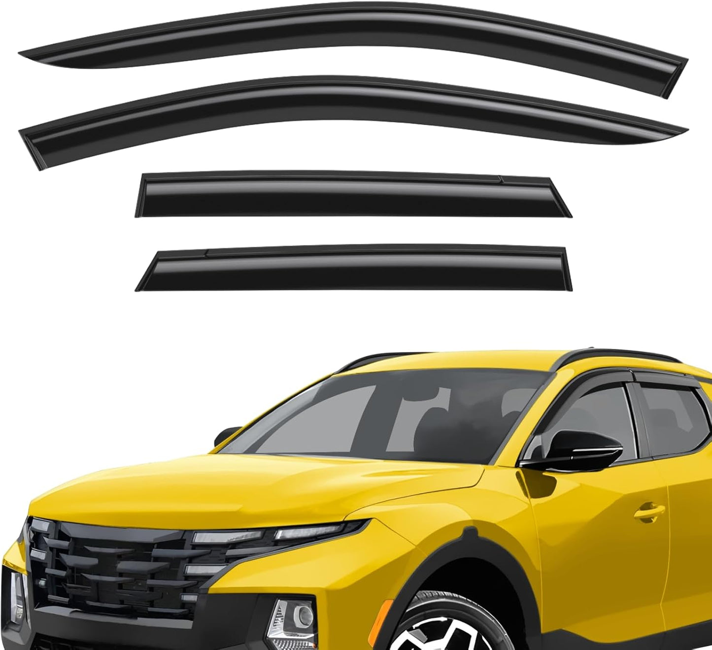 Extra Durable Window Deflectors Tape-On Window Visors Rain Guards Fit for Hyundai Santa Cruz 2022-2025, Sun Visors, Wind Vent for Shades, Exterior Car Accessories - 4pcs. AG0727
