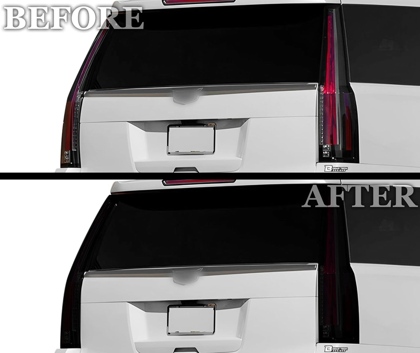 BOGAR TECH DESIGNS Full Headlight Taillight Tint Kit Fits Cadillac Escalade (ESV) 2015-2020, Dark Smoke