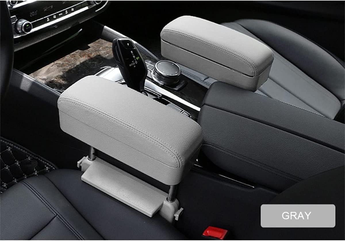 JEYODA Car Armrest Box Adjustable Pad Refit Car Central Lift Armres Storage Organizer Box Arm Rest (Grey)
