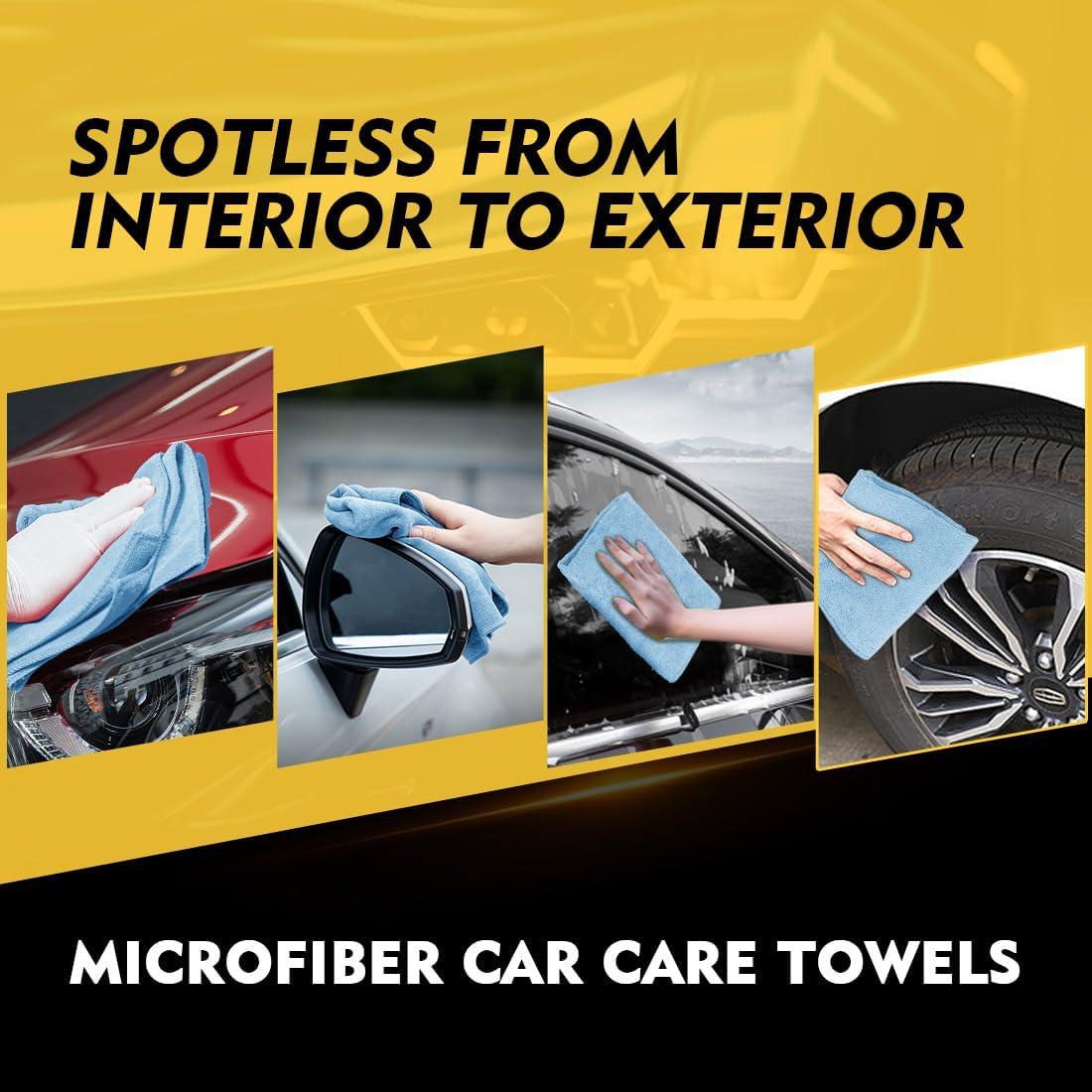 HOMEXCEL Blue Microfiber Cleaning Cloth 12 Pack, 12.5 x 12.5 inch Microfiber Towels for Cars, Ultra Absorbent Car Washing Cloth, Lint Free Streak Free Cleaning Rags for Car, Kitchen, and Window