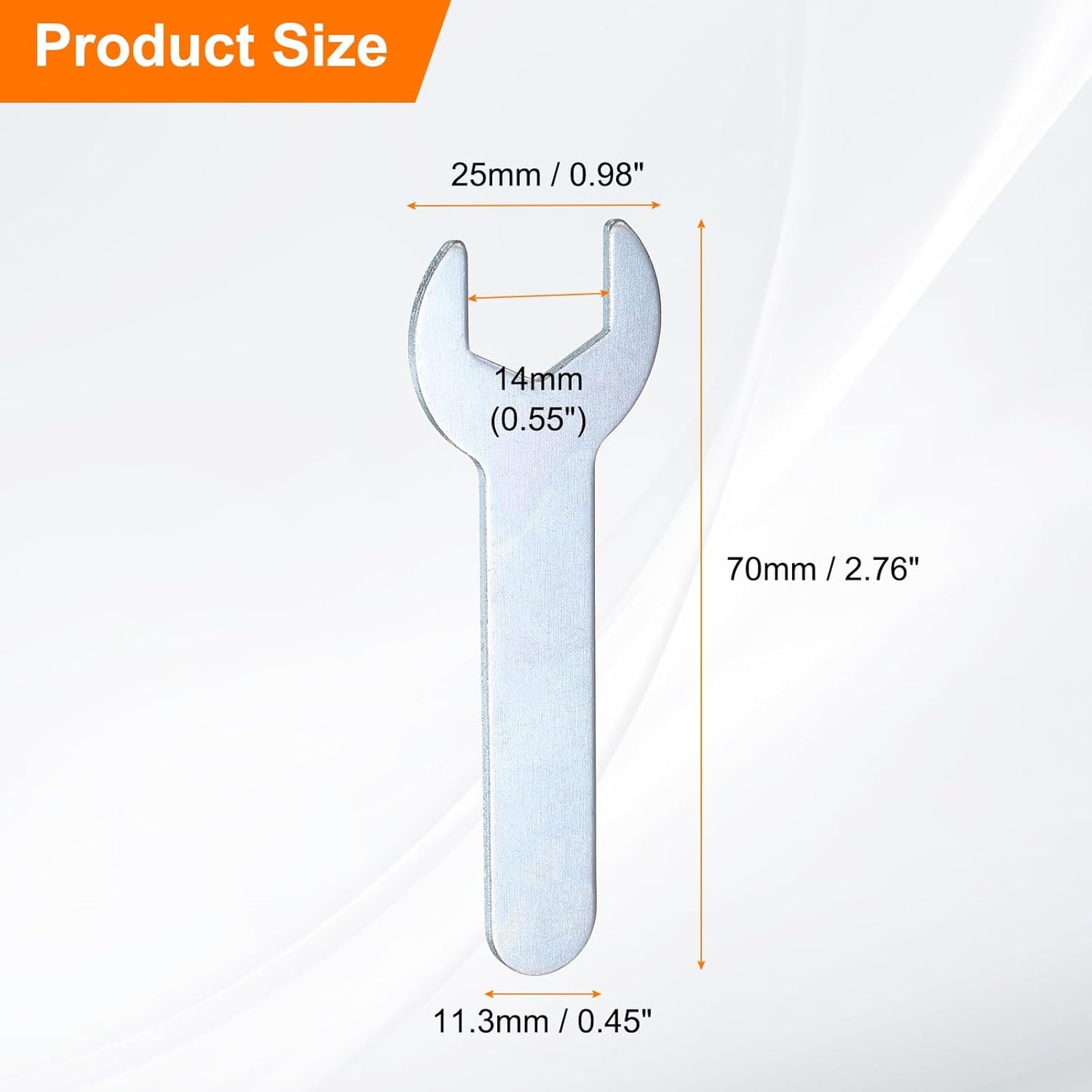 HARFINGTON 10pcs Small Wrench 14x70x1.5mm Metric U-Shaped Single Open Ended Spanner Super Thin Flat Head Galvanizing Wrench for Automotive Repair Furniture Assembly