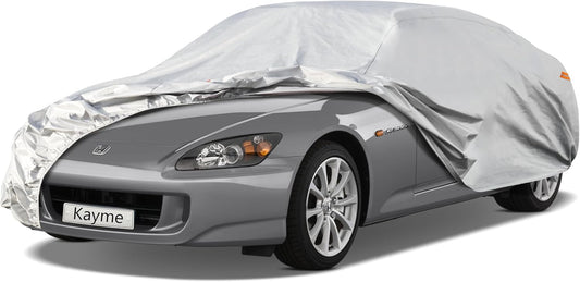 Kayme 6 Layers Car Cover Custom Fit for Honda S2000 (1999-2009) Waterproof All Weather for Automobiles, Outdoor Full Cover Rain Sun UV Protection.Silver