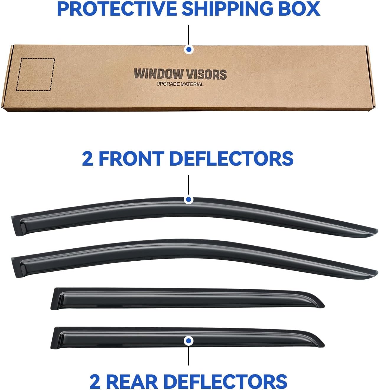 Window Visors Rain Guards Shield for 2009-2020 Dodge Journey, Window Vent Wind Deflectors Visors Shades for 09-20 Dodge Journey