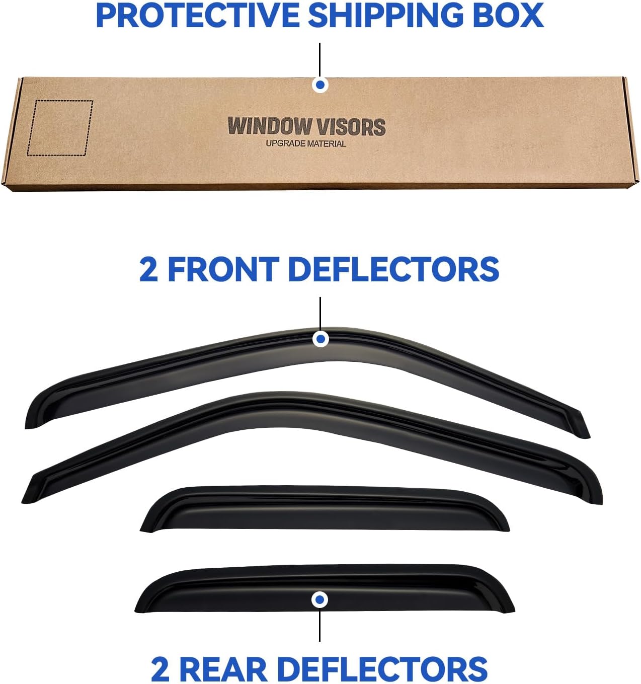 Window Visors Rain Guards for 1999-2006 Chevy Silverado/GMC Sierra 1500/2500/ 3500/ 2500HD, Window Vent Wind Deflectors Visors Shades for 2007 Silverado/Sierra Classic Model - Extended Cab