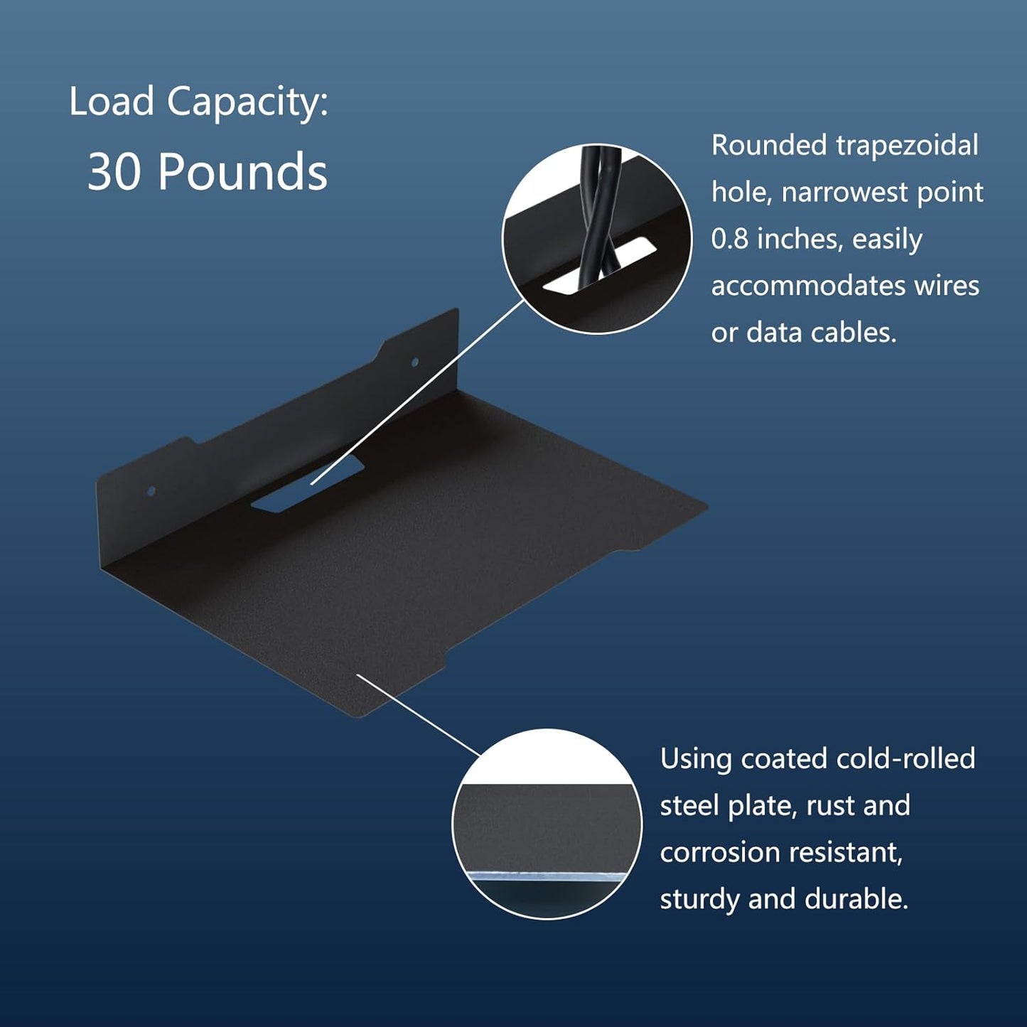 Floating Metal Wall Mount Shelf,Shelf for Projector,TV Cable Box,Router,Speaker,Sound Bar,Camera,Gaming,Decor Display (1, Medium)