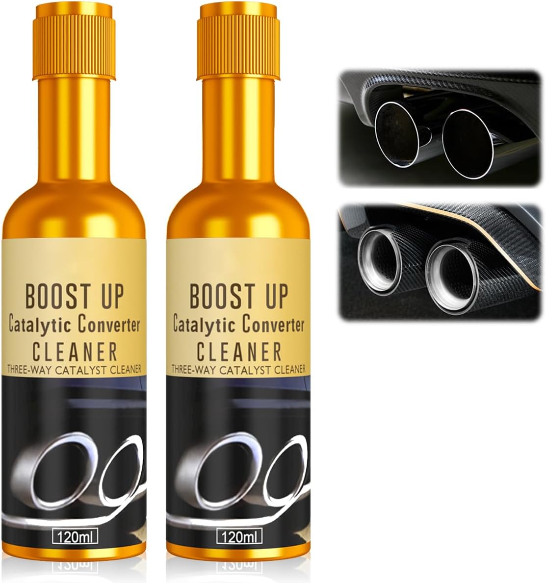 2PCS Catalytic Converter Cleaner Kit, Exhaust System Pipe Carbon Removal Cleaner Treatment Additive Oil, Fuel and Exhaust Pipe Cleaners, Fuel System Treatment Oil for Gas and Diesel Car