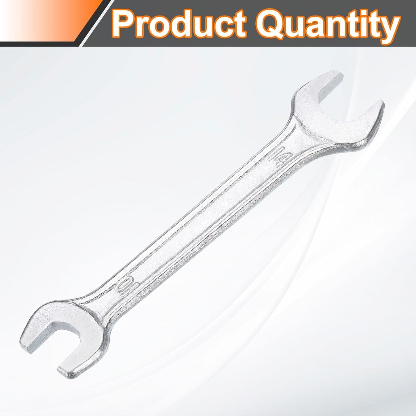 HARFINGTON Double Open End Wrench 10mm x 14mm Metric 15 Degree Offset Angle Small Flat Head Wrench Galvanizing Open Ended Spanner for Automotive Repair Furniture Assembly