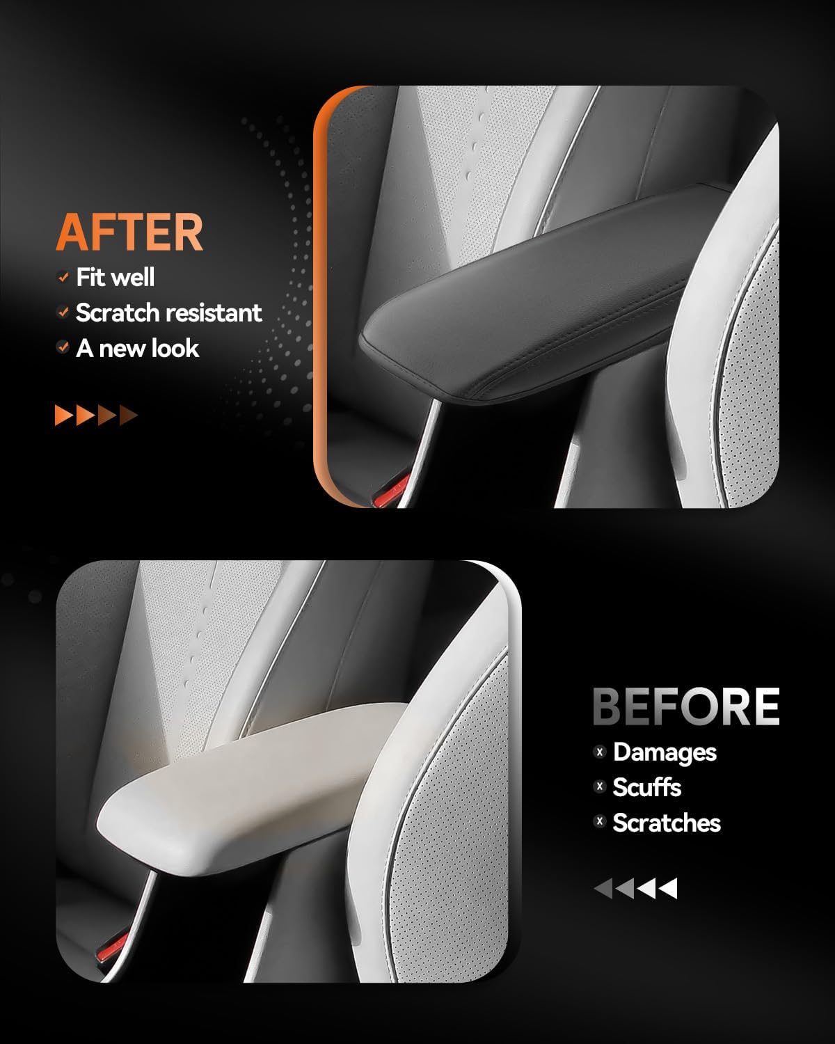 CDEFG for 2024-2025 Hyundai Kona Center Console Cover Armrest Cover for Kona (SE, SEL, SEL Convenience, N Line S, N Line, Limited) Accessories Console Arm Rest Protector