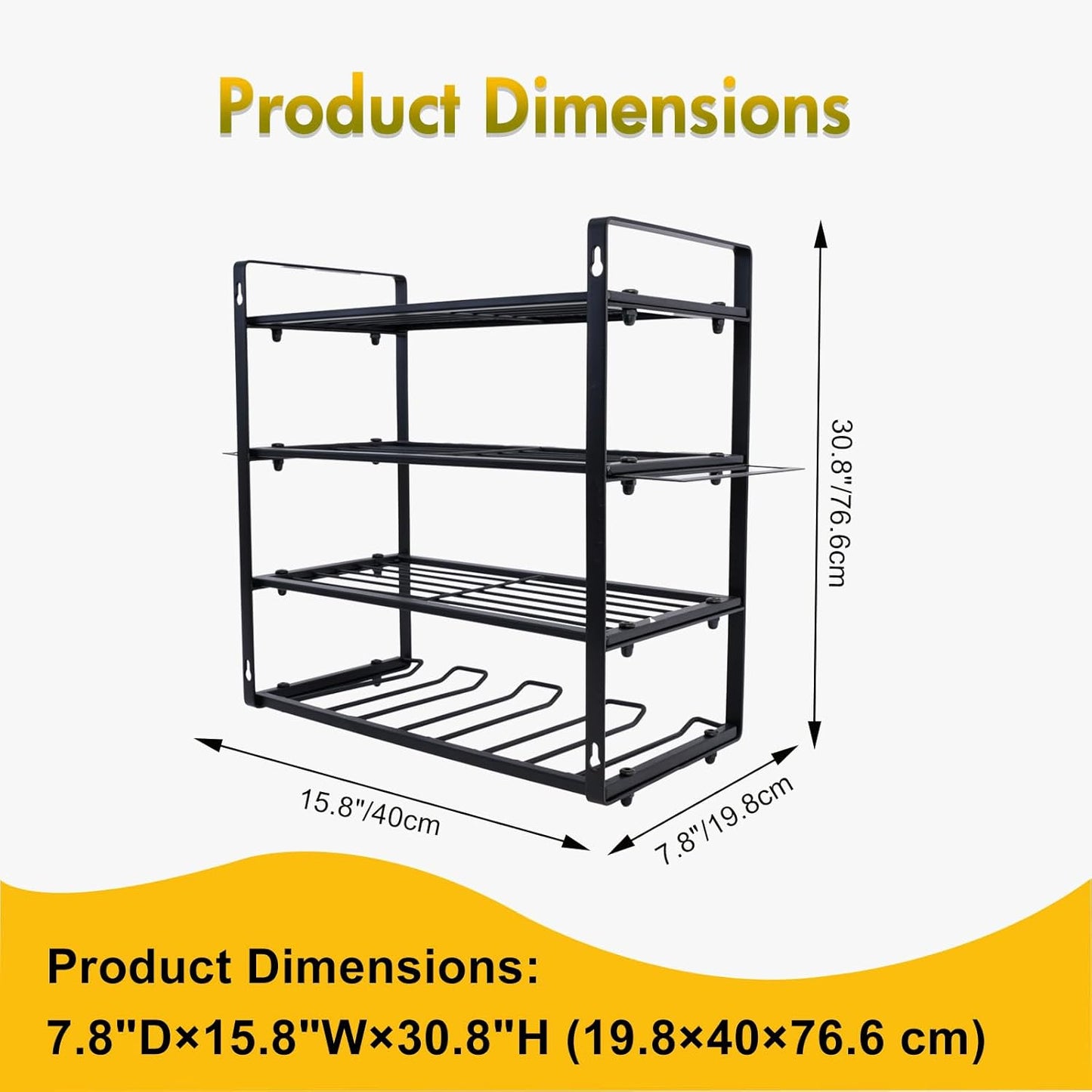 Wall Mount Power Tool Organizer, 4 Layer 4 Drill Hangers Storage Rack, Tool Organizers and Storage for Garage, Workshop, Pegboard, Shed - 16 inch