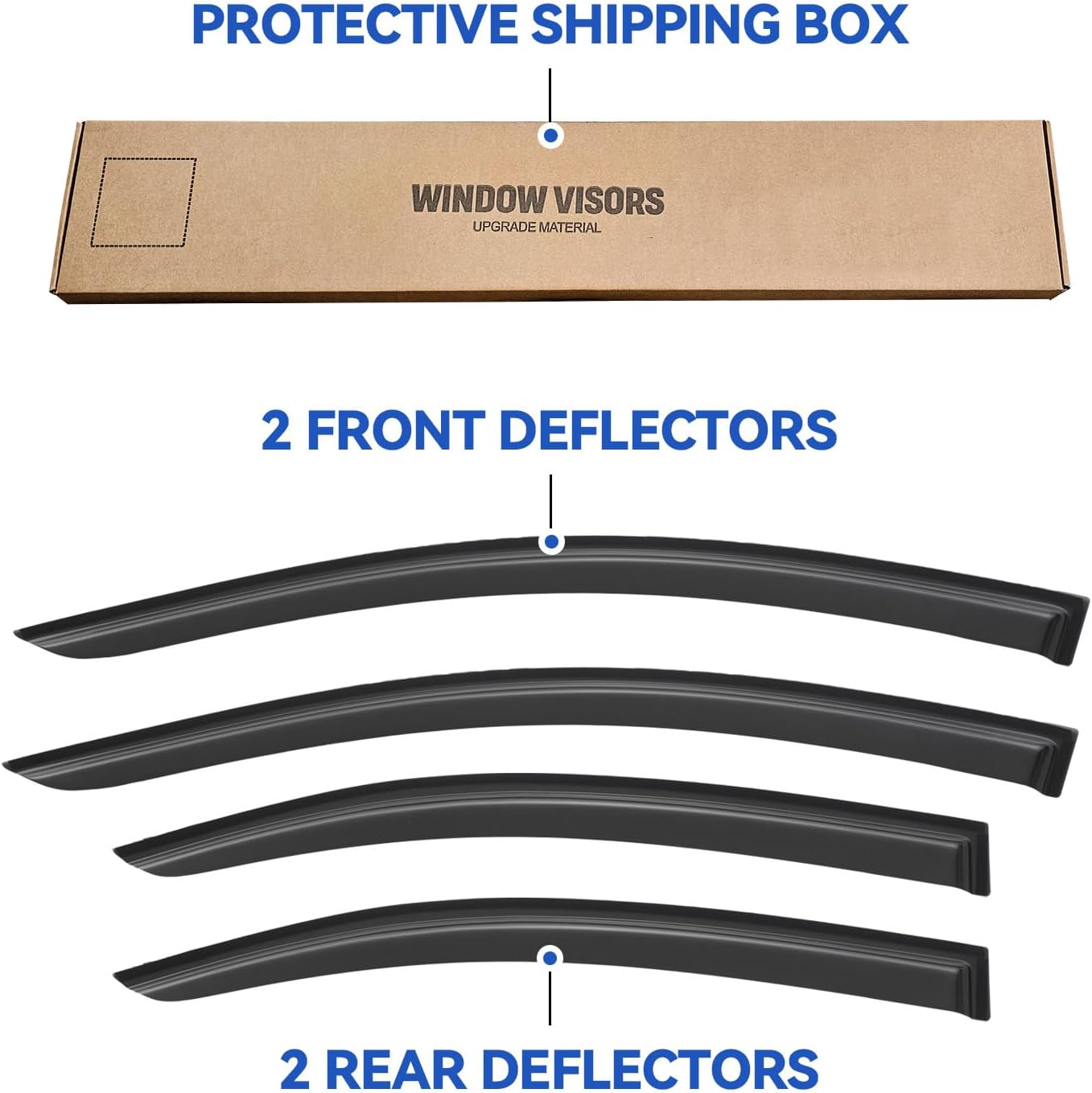 Window Visors Rain Guards for 2012-2020 Chevy Sonic Sedan, Out-Channel Window Vent Wind Deflectors Visors Shades for 12-20 Chevy Sonic (Not for Hatchback)