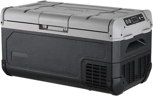 12V Car Refrigerator,21QT Portable Fridge Freezer with Blow Expansion Evaporator,-4℉~68℉ 12/24V DC & 120-240V AC Freezer Cooler for Truck RV SUV Camping Travel，Reversible Door