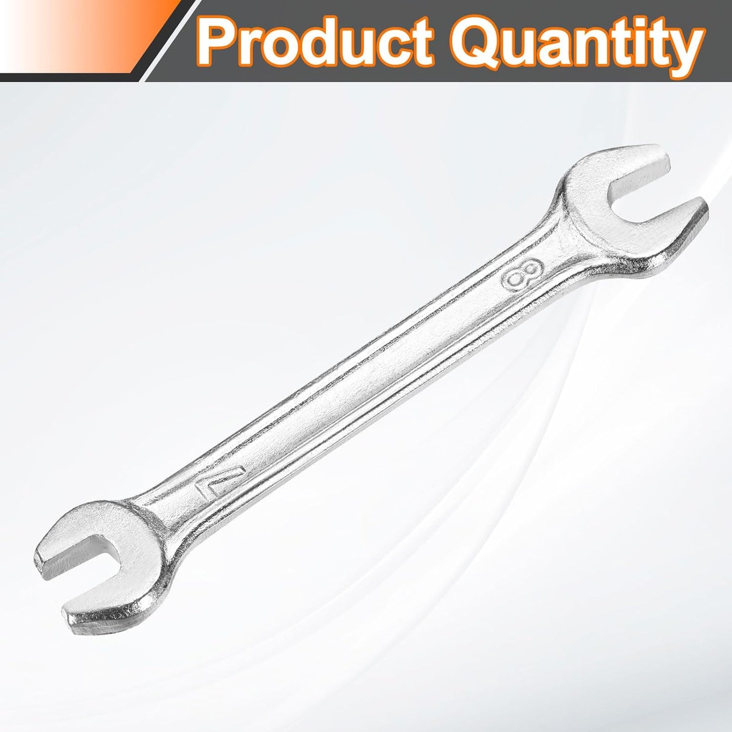 HARFINGTON Double Open End Wrench 7mm x 8mm Metric 15 Degree Offset Angle Small Flat Head Wrench Galvanizing Open Ended Spanner for Automotive Repair Furniture Assembly