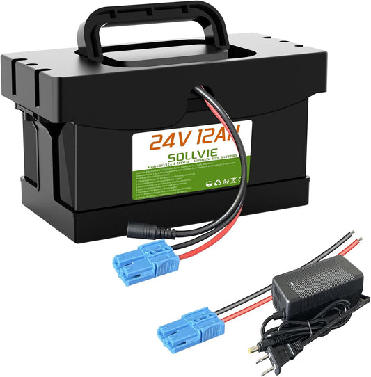 24V Battery Replacement for Ride On Cars,12Ah/7Ah with 2A Fast Charger, compatible with Dynacraft Realtree UTVs(24V 12Ah)
