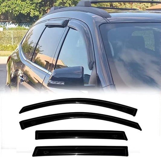 Side Window Deflector Visor Rain Guard,4pcs Outside Mount Tape-on Shatterproof Dark Smoke Window Shades fit for 2009-2017 Chevrolet Traverse 94161