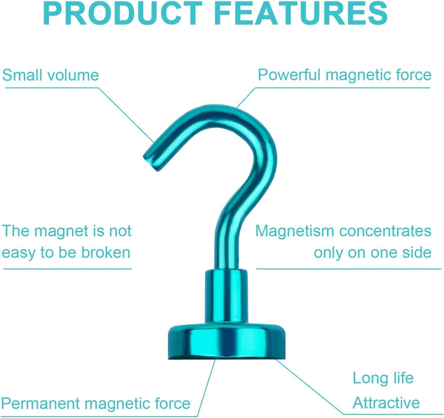 DIYMAG Magnetic Hooks, 25Lbs Strong Heavy Duty Cruise Magnet S-Hooks for Classroom, Fridge, Hanging, Cabins, Grill, Kitchen, Garage, Workplace and Office Etc, (20 Pack-Green)