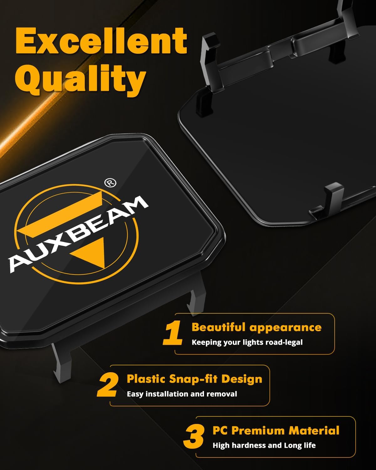 Auxbeam 4 Inch LED Pod Covers, Square Off Road Light Protective Covers, Black Cube Mask Offroad Plastic Light Lens Cover for Trucks Jeep (ZD000822)