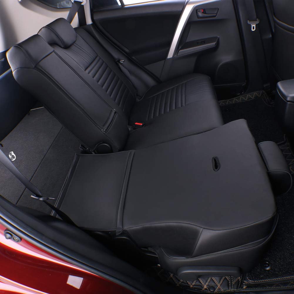 EKR Accord Car Seat Covers for Cars Honda Accord EX,EX-L,Sport,Sport SE,Touring 2017,Rear Row W/Split,Car Seat Covers Full Set,Leather Seat Covers Front Seats & Back-Leather(Black)