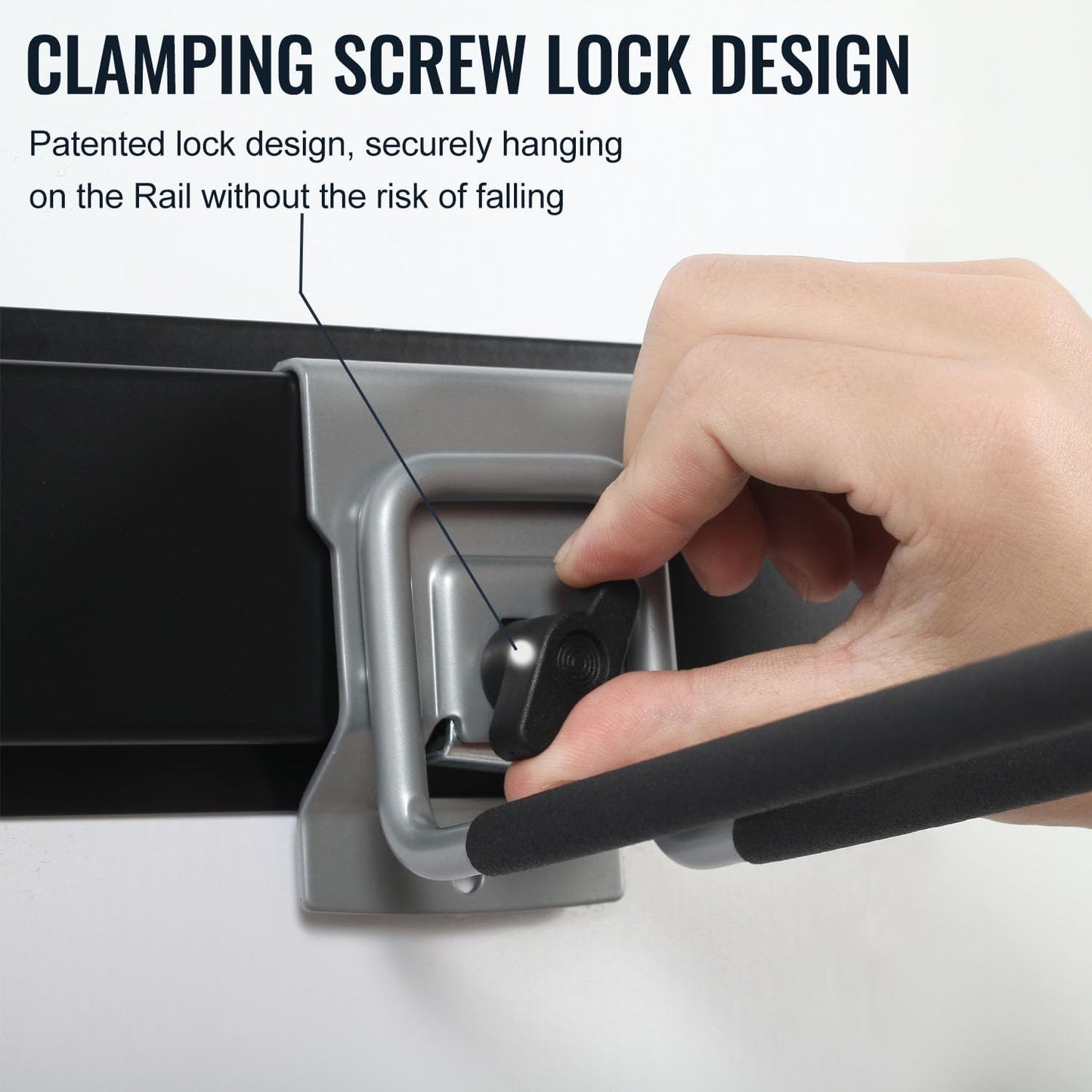 Locking Garden Tool Organizer, Garage Organization Wall Mount Storage Rack, Heavy Duty Metal Yard Tool Organizer, Adjustable Hanging Hooks, Hold Up to 420lbs (48Inch Black)