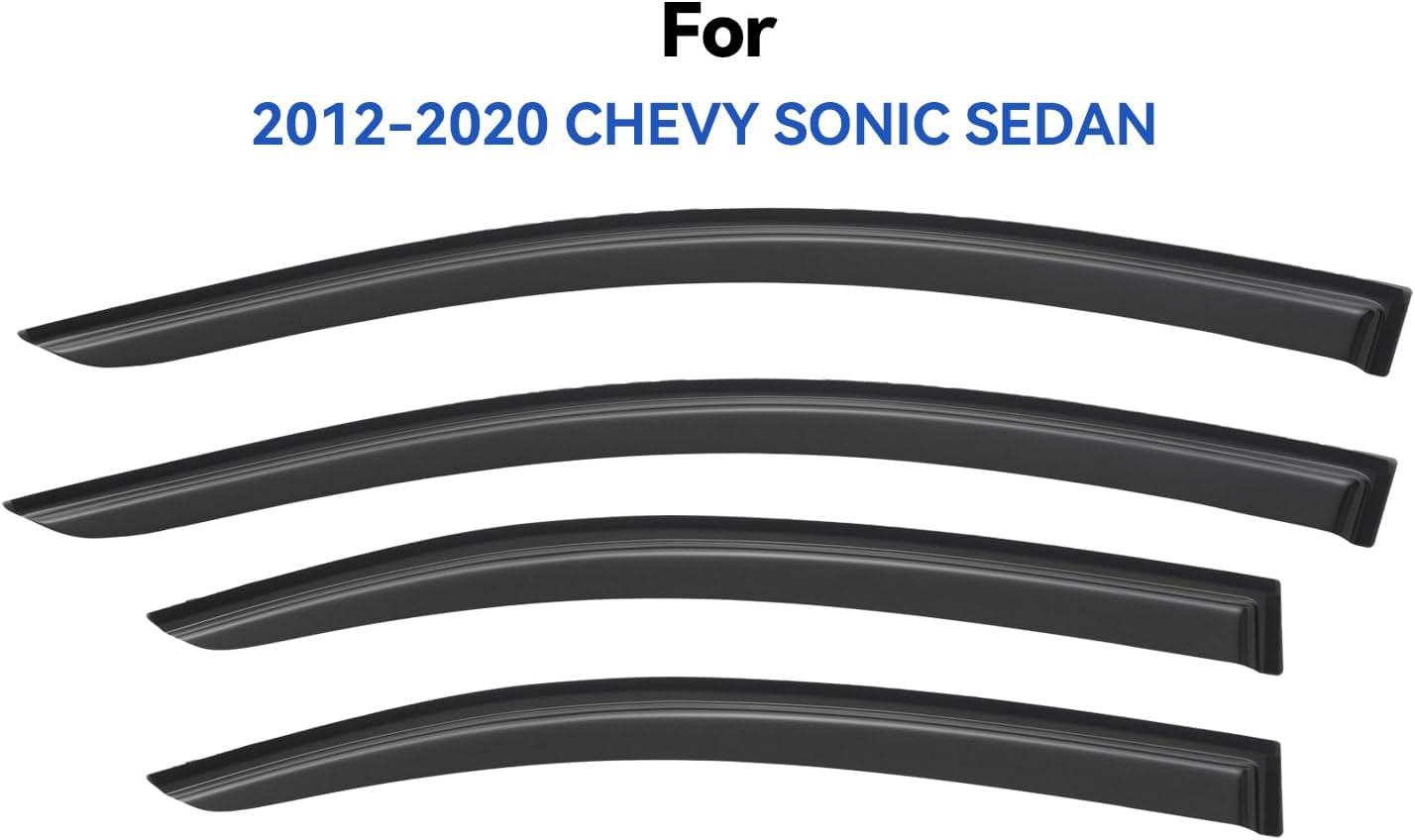 Window Visors Rain Guards for 2012-2020 Chevy Sonic Sedan, Out-Channel Window Vent Wind Deflectors Visors Shades for 12-20 Chevy Sonic (Not for Hatchback)