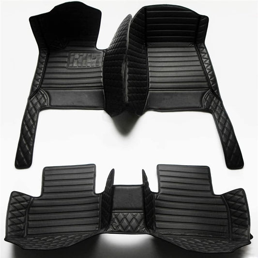 Custom Car Floor Mat Compatible with BMW Mercedes-Benz Toyota Cadillac Lexus Honda Infiniti Nissan Hyundai Kia Audi All Models Cars Sedans SUVs Automotive Mats (Black and Black)