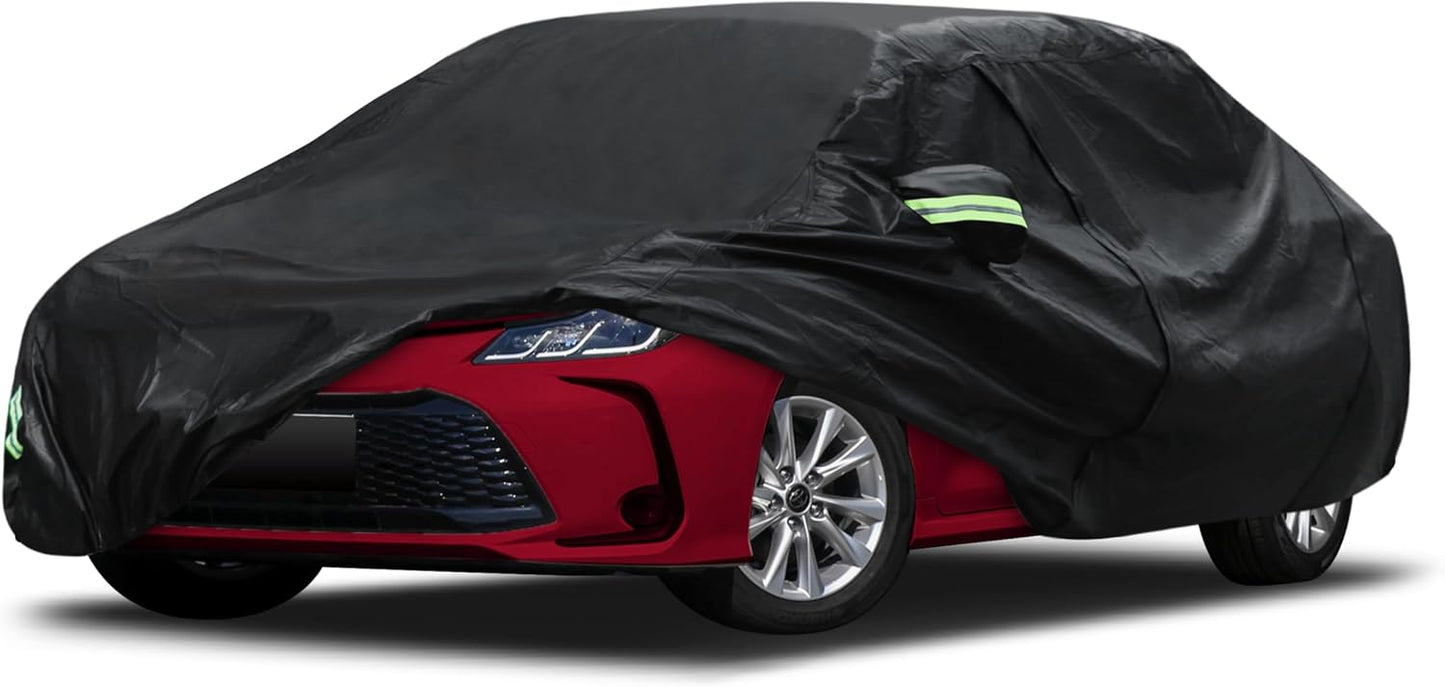 Migaven 6 Layers Car Cover Custom Fit for Toyota Corolla 2000-2023, Honda Civic 1991-2023, Waterproof Full Exterior Cover Rain Sun Protection with Door Zipper