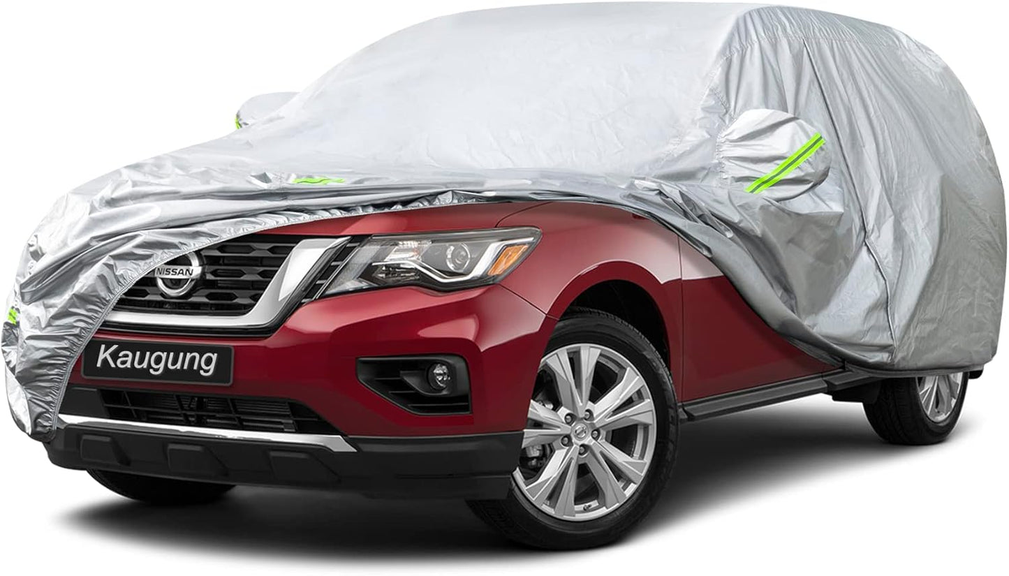 KouKou Oxford SUV Car Cover Custom Fit Nissan Pathfinder from 2004 to 2025, Waterproof All Weather with Zipper Door, Sun Rain Dust Snow Protection. (Ships from US Warehouse, Arrive Within 3-7 Days)