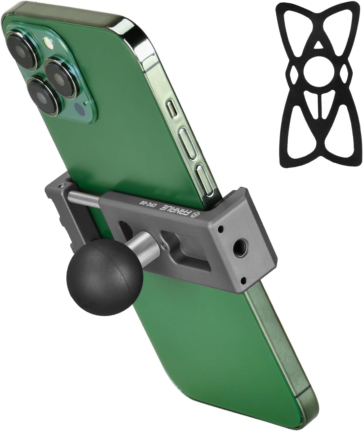 FANAUE Aluminum Phone Holder with 1" Ball Head Adapter - Universal RAM Mounts B Size Compatible, Double Socket Arm Design for Motorcycles/Bikes/ATVs/Cars/Trucks - Secure 360° Rotation