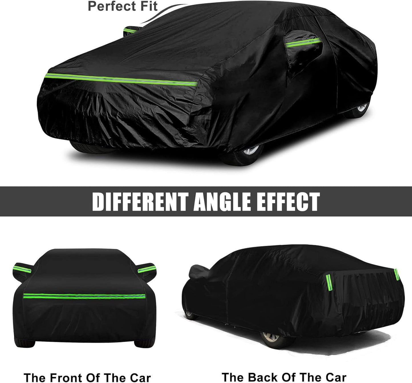 Waterproof Car Cover Compatible with Chevrolet Malibu SS/LS/LT 2008-2025, Polyester with Inner Cotton Liner All Weather Car Covers with Zipper Door for Snow Rain Dust Hail Protection