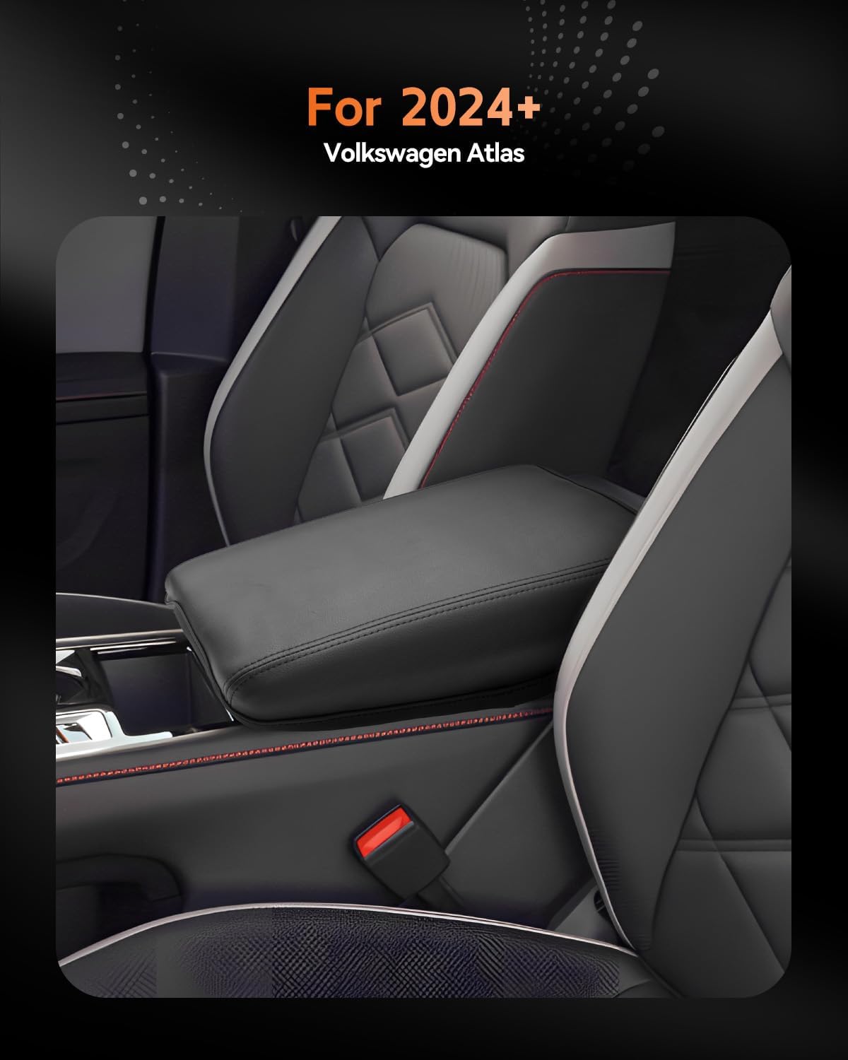 CDEFG for Volkswagen Atlas 2024 2025 Center Console Cover Armrest Box Cover for VW Atlas (SE, Peak Edition, SEL, Cross Sport, SEL Premium R-Line) Accessories Console Arm Rest Protector