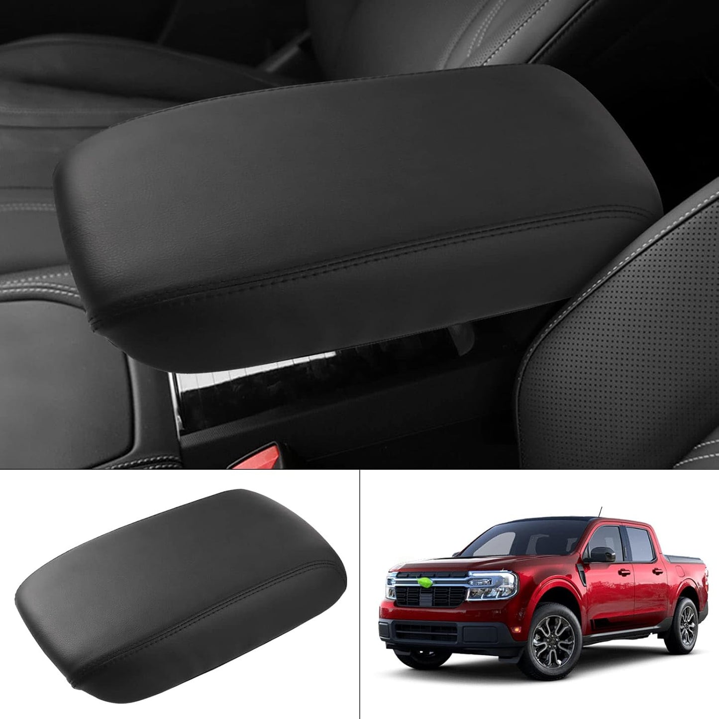 Autorder Center Console Cover for 2022-2025 2026 Ford Maverick Accessories Armrest Cover Anti-Scratch Middle Console Pad Leather Armrest Protector