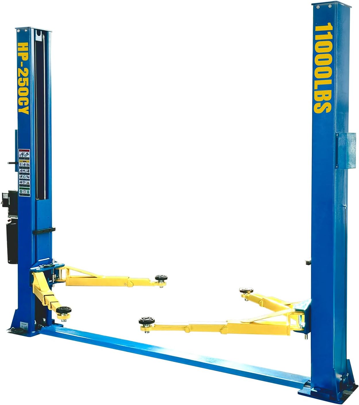 110V Two Post Car Lift 11,000 LBS, Single-Sided Unlocking Heavy Duty Floor Plate 2 Posts Auto Hoist Truck Lift for Garage 3 Year Warranty