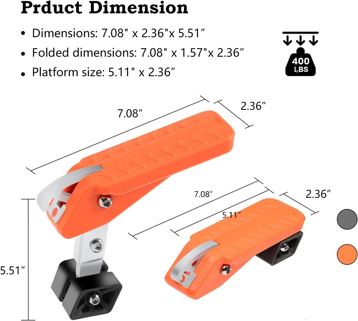 COWVIE Foldable Car Door Step Stand Pedal - Access to Vehicle's Roof Stand Pedal for Most SUV Truck Jeep, Max Load 400 Lbs